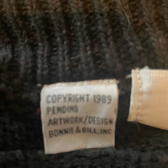 Vintage 1989 Bonnie and Bill by Holly Cowlneck Sweater with Fringe & Gems - Picture 6 of 7